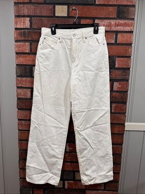 Uniqlo Women's White Straight-Leg Jeans